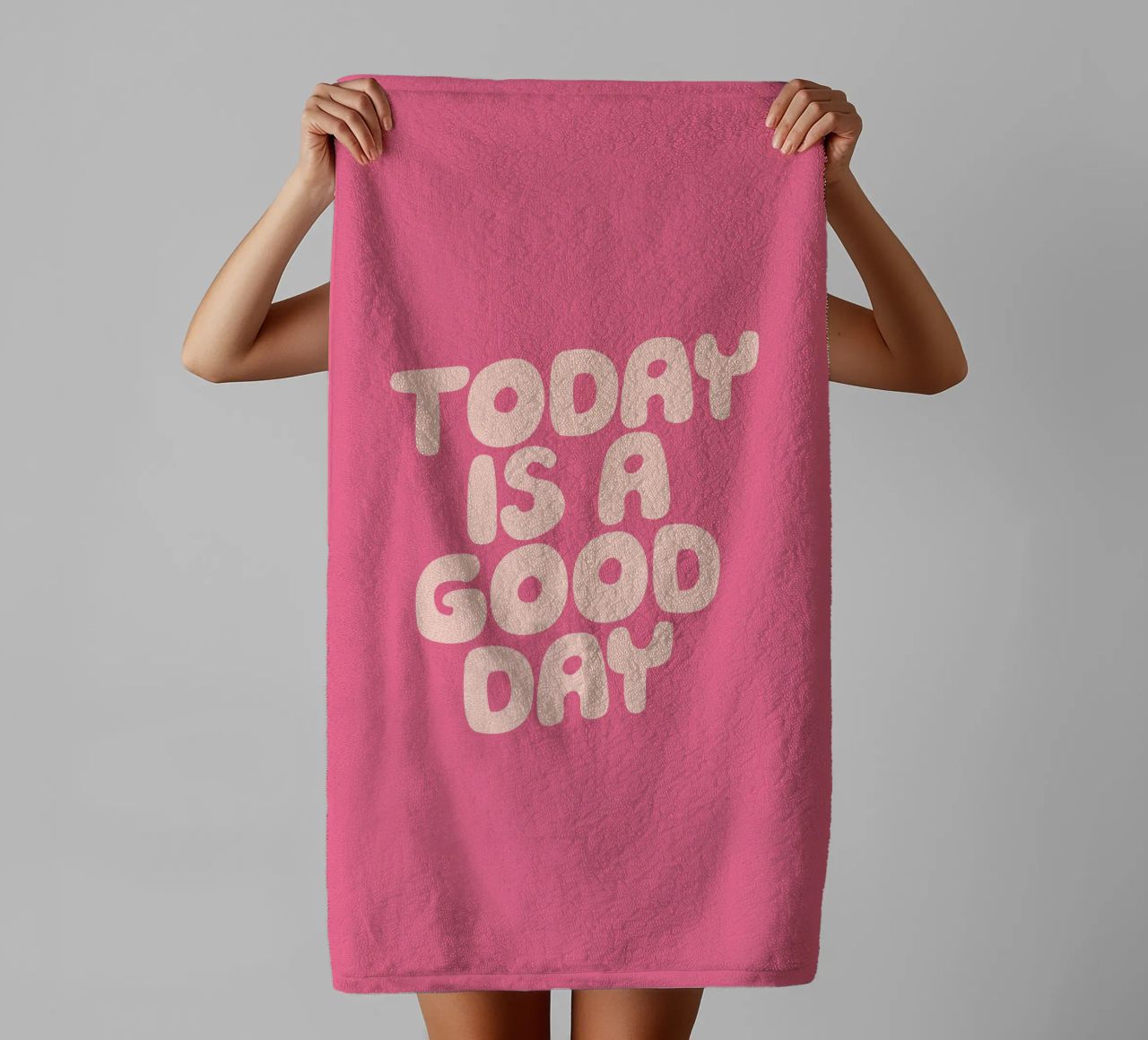 Heute ist ein guter Tag Optimistische Typografie Design Handtuch von THE MOTIVATED TYPE