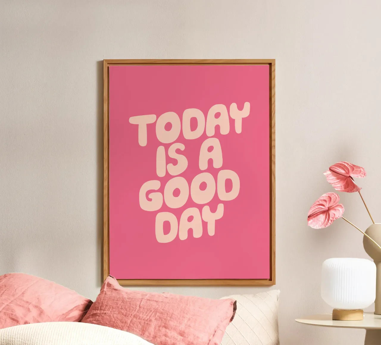 Oggi è un buon giorno Design tipografico ottimistico pannello forex da THE MOTIVATED TYPE