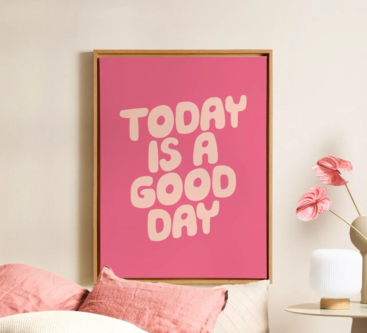 Today is a Good Day (Aujourd'hui est un bon jour) Typographie optimiste toile de THE MOTIVATED TYPE