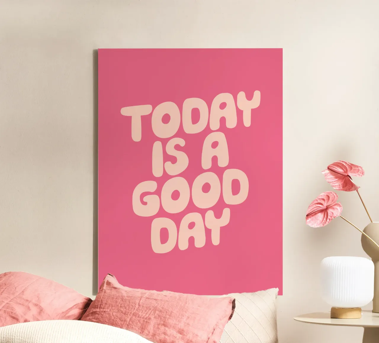 Today is a Good Day (Aujourd'hui est un bon jour) Typographie optimiste toile de THE MOTIVATED TYPE