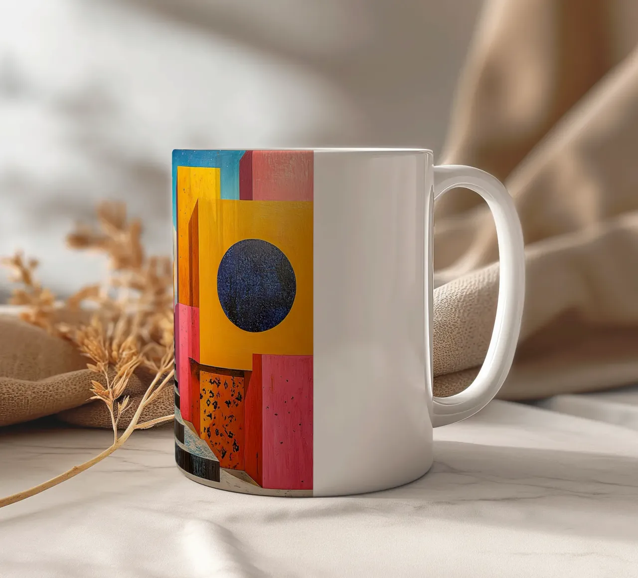 Surrealism Architecture Design Geometry ceramic mug by Nikis Art Studio