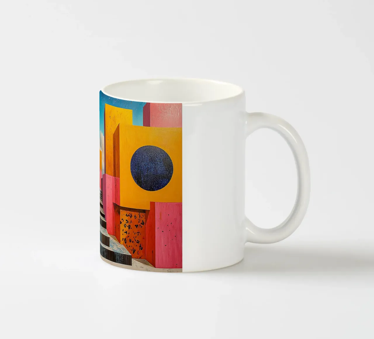 Surrealism Architecture Design Geometry ceramic mug by Nikis Art Studio
