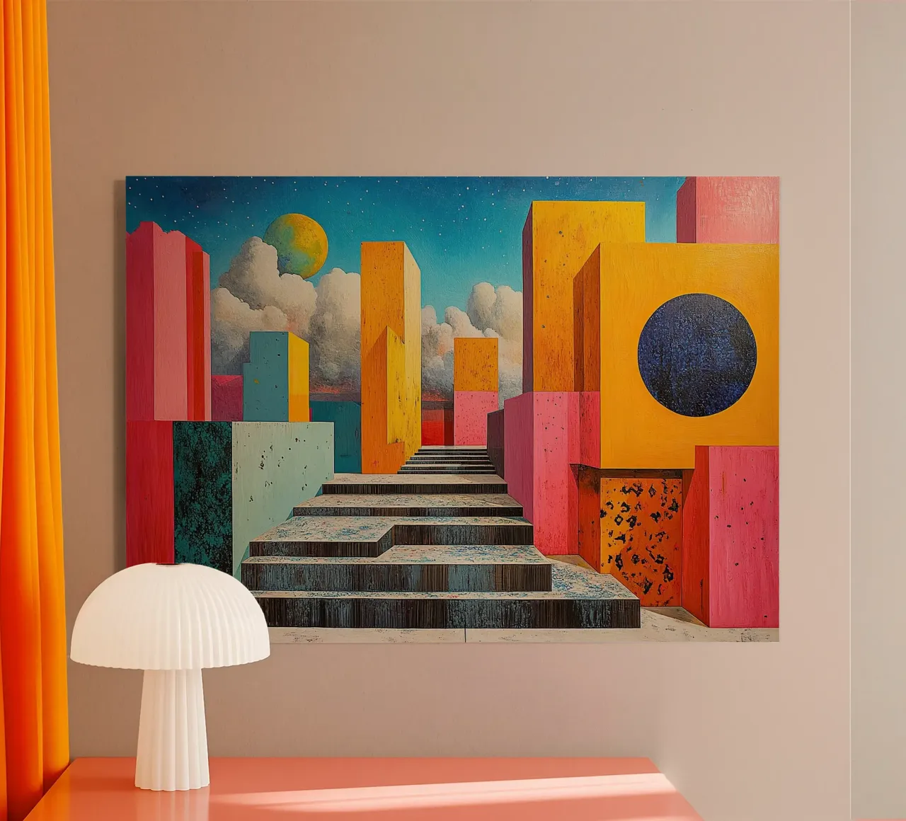 Surrealism Architecture Design Geometry acrylic glass by Nikis Art Studio