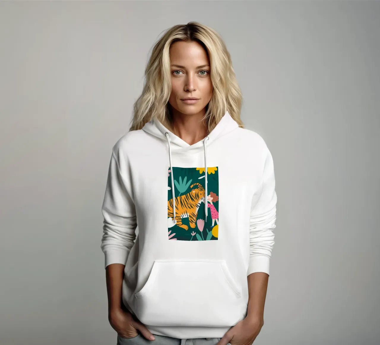 La tigre e la ragazza felpa con cappuccio da Emery Kate