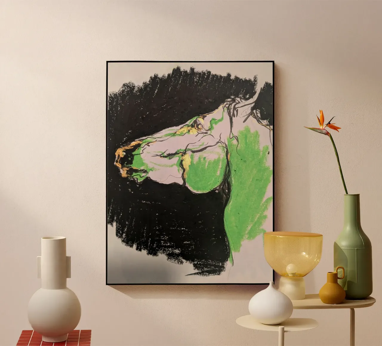 Cheval vert plexiglass da Bénédicte Berthod