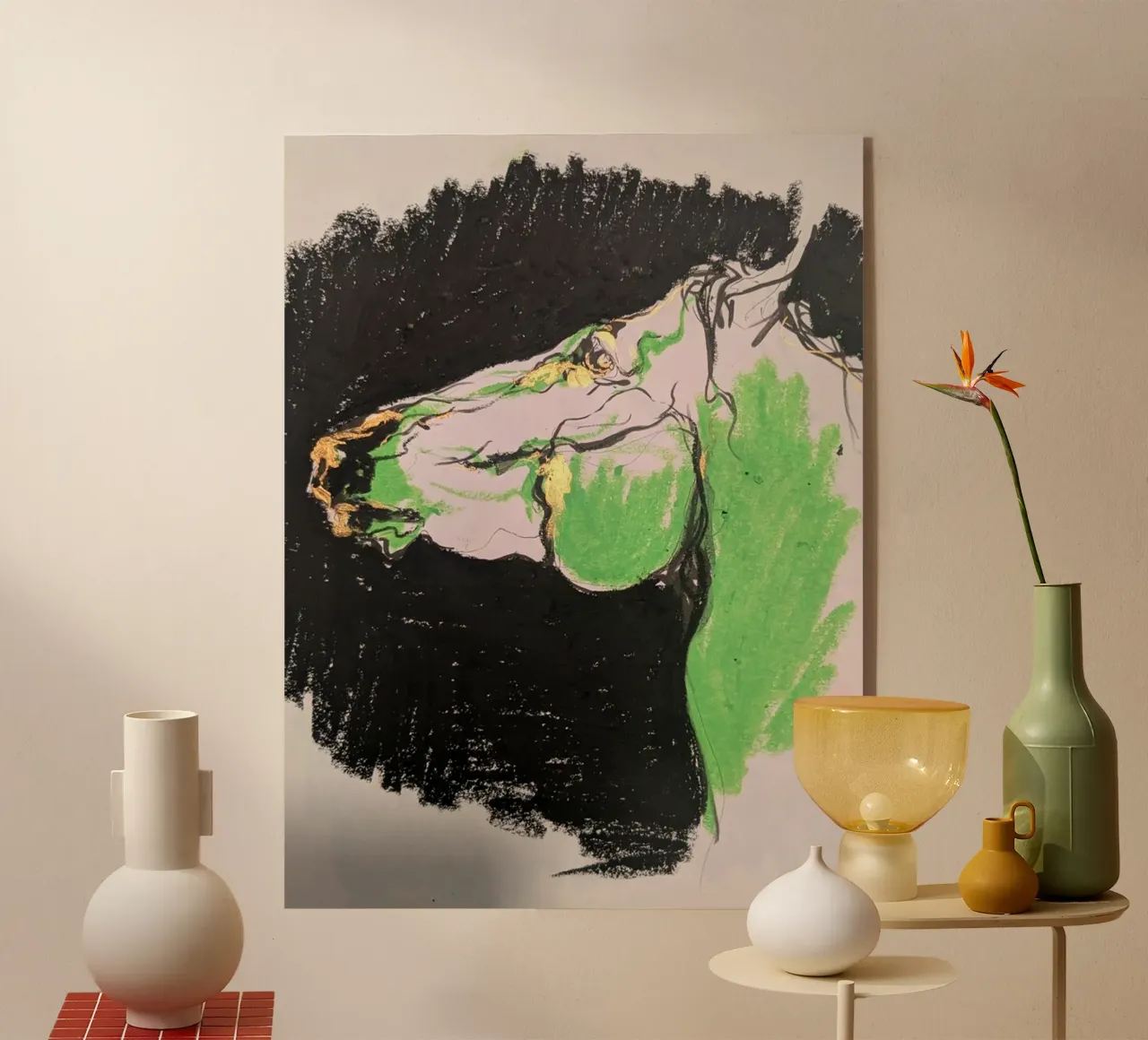 Cheval vert plexiglass da Bénédicte Berthod