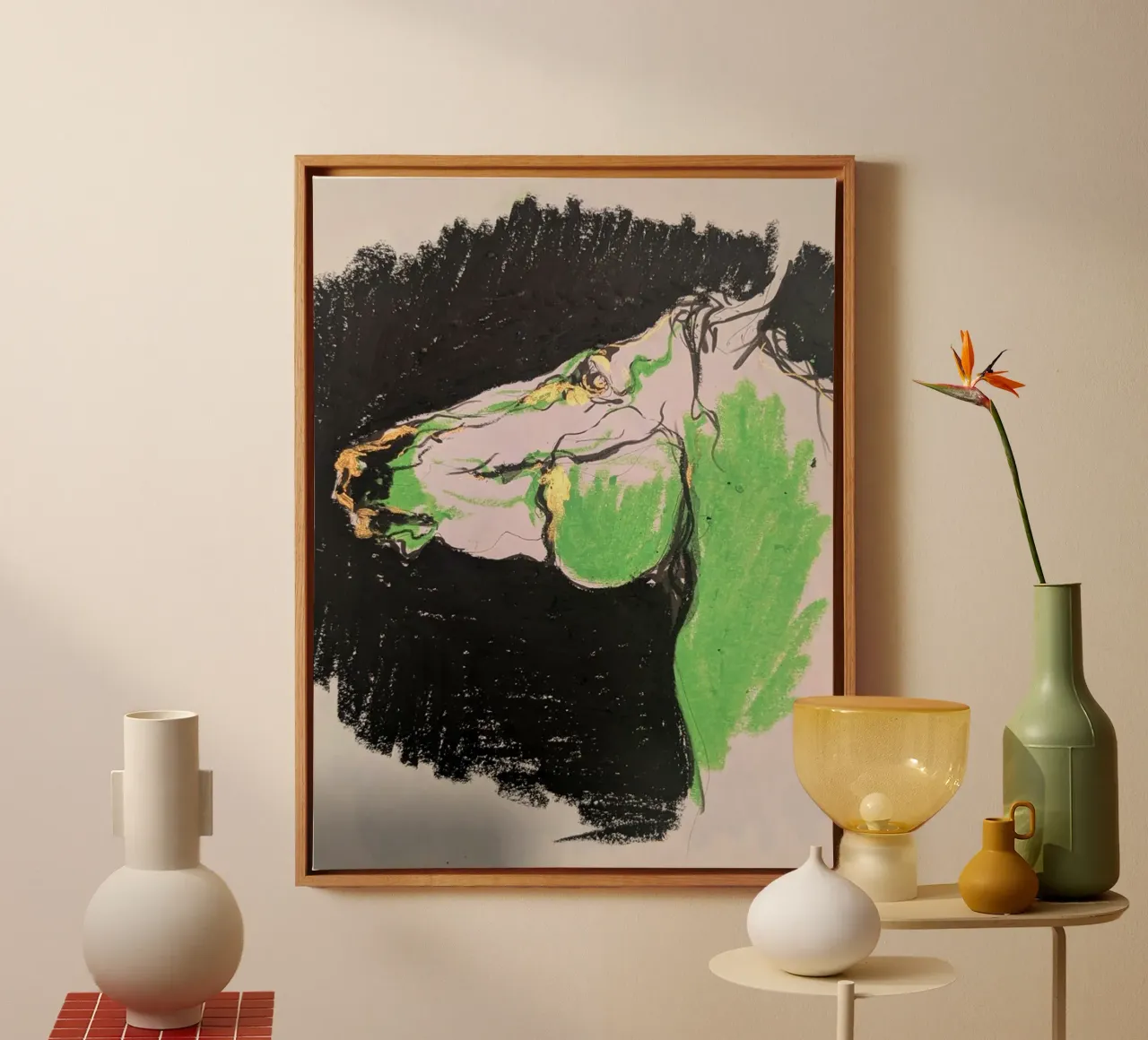 Cheval vert tela da Bénédicte Berthod