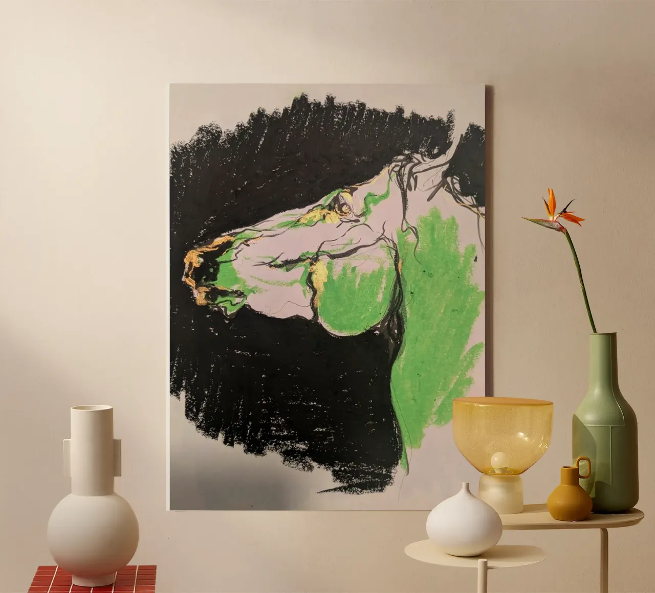 Cheval vert tela da Bénédicte Berthod