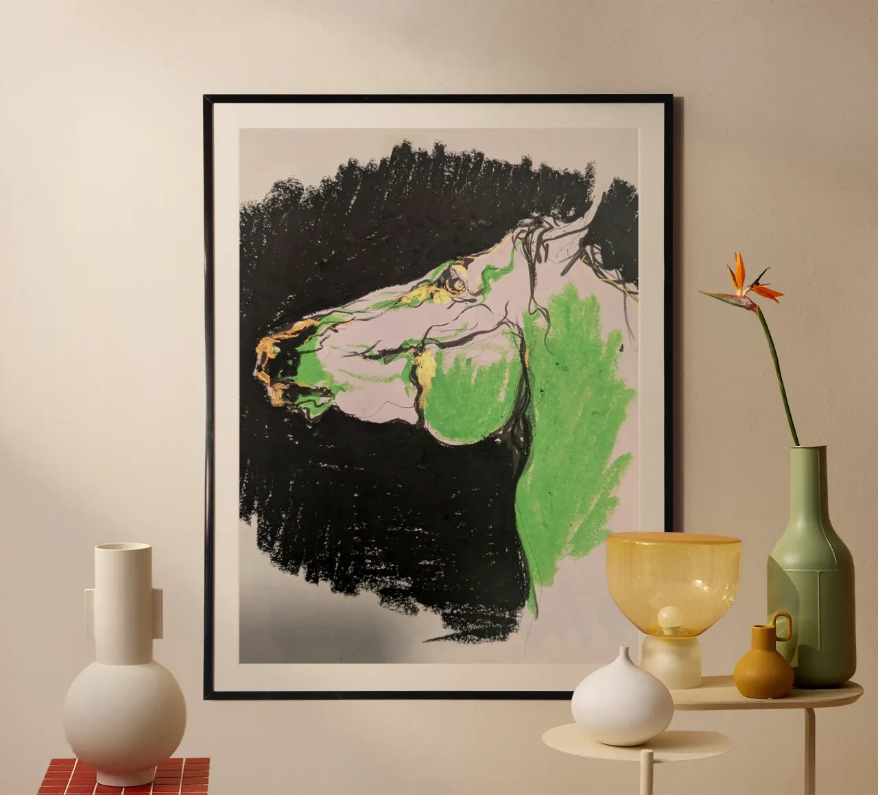 Cheval vert carta hahnemühle da Bénédicte Berthod