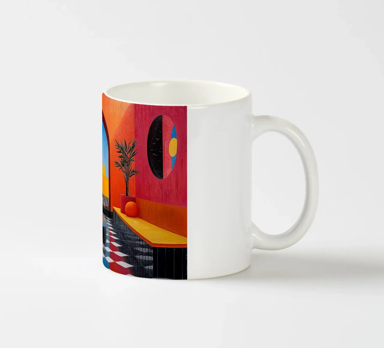 Surrealismo Architettura Design Geometria tazza in ceramica da Nikis Art Studio