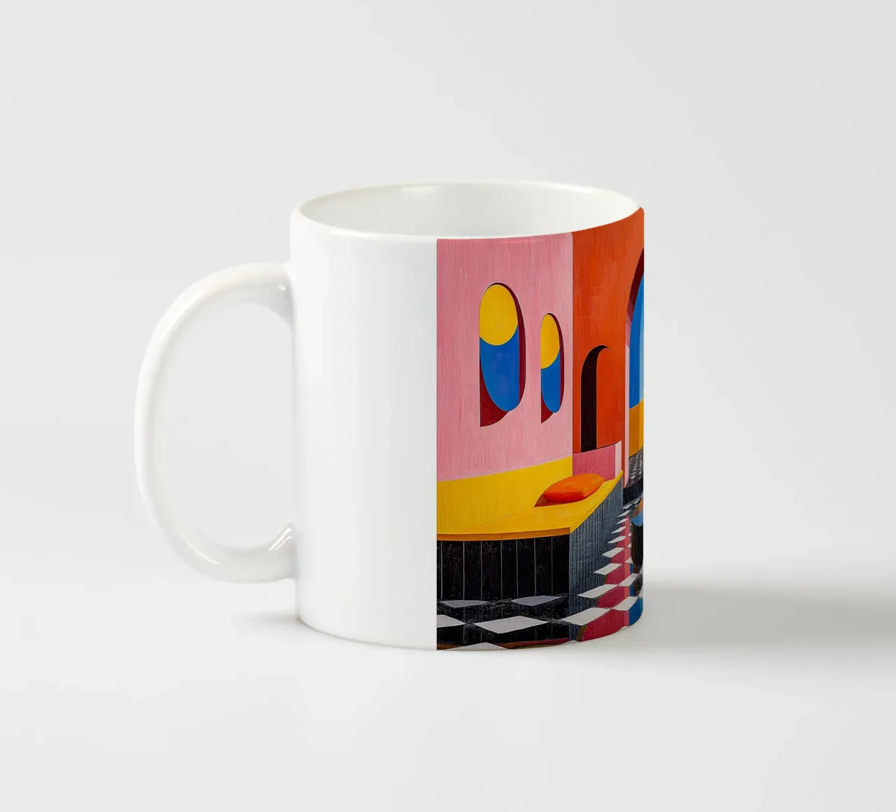 Surrealismo Architettura Design Geometria tazza in ceramica da Nikis Art Studio