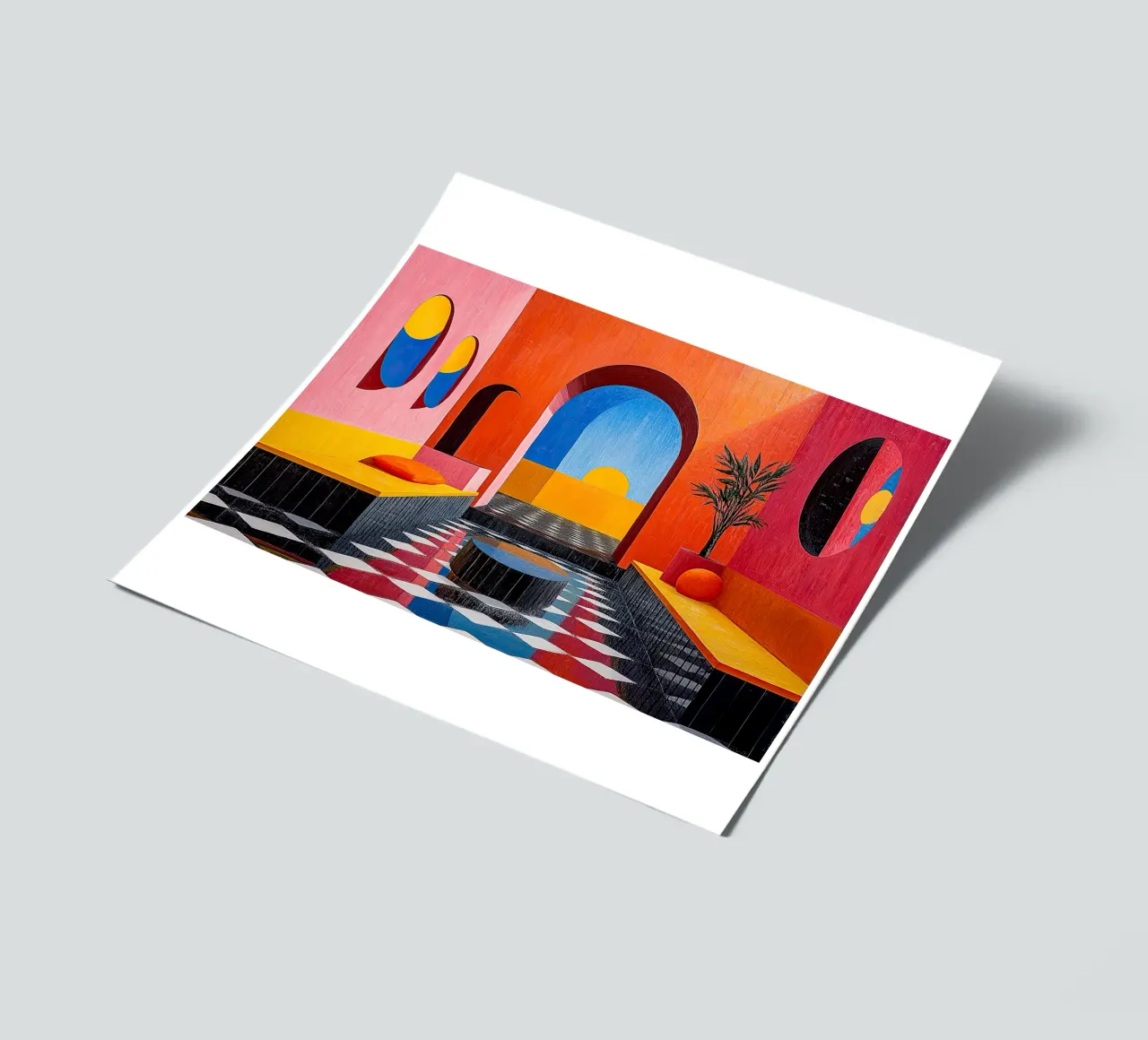 Surrealismo Architettura Design Geometria foglio adesivo da Nikis Art Studio