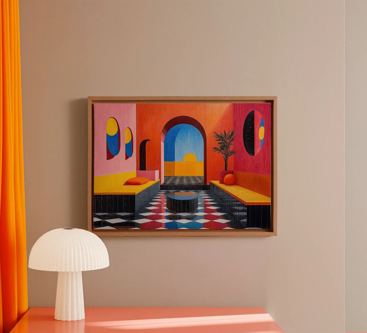Surrealism Architecture Design Geometry canvas by Nikis Art Studio