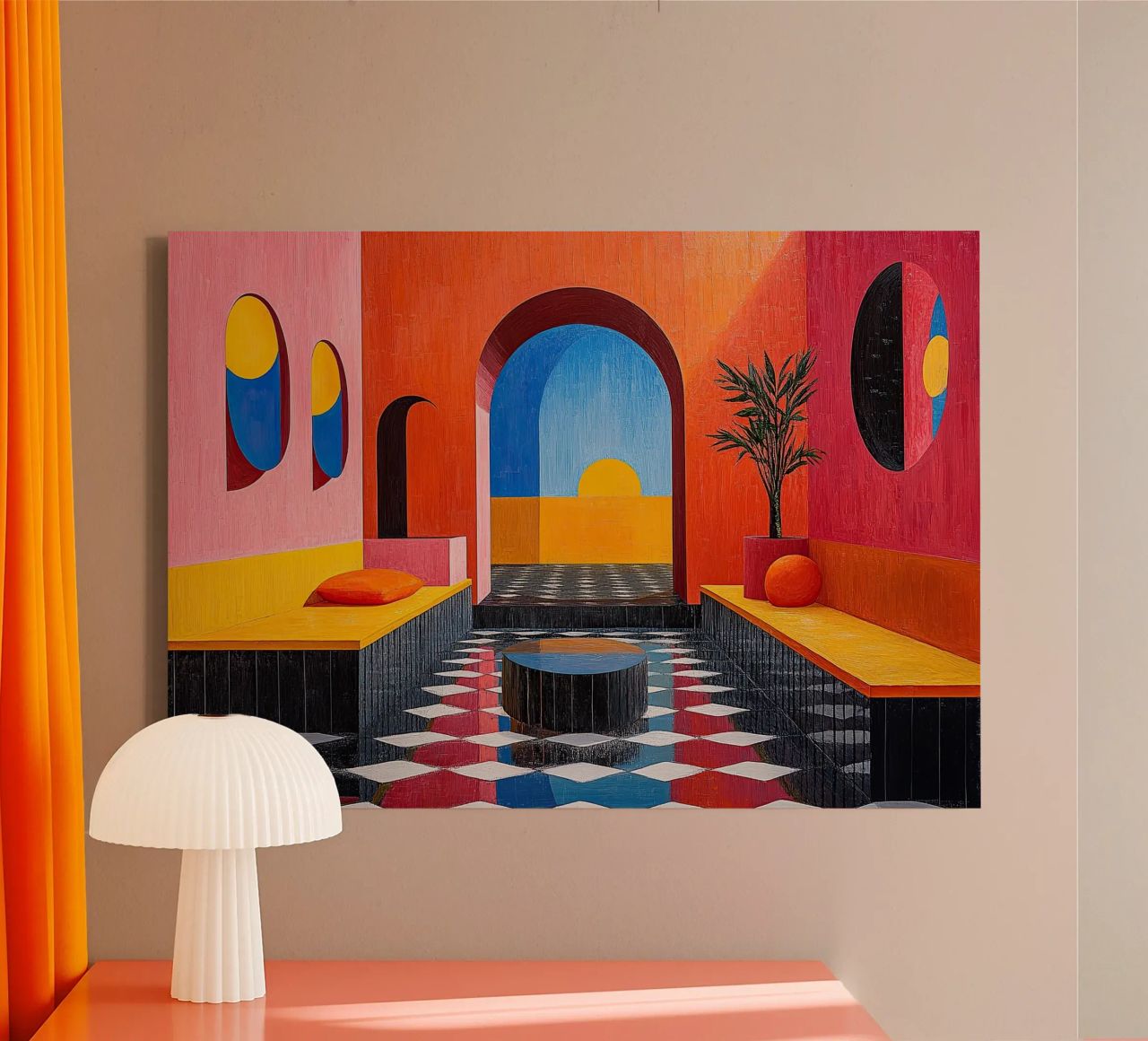 Surrealism Architecture Design Geometry canvas by Nikis Art Studio