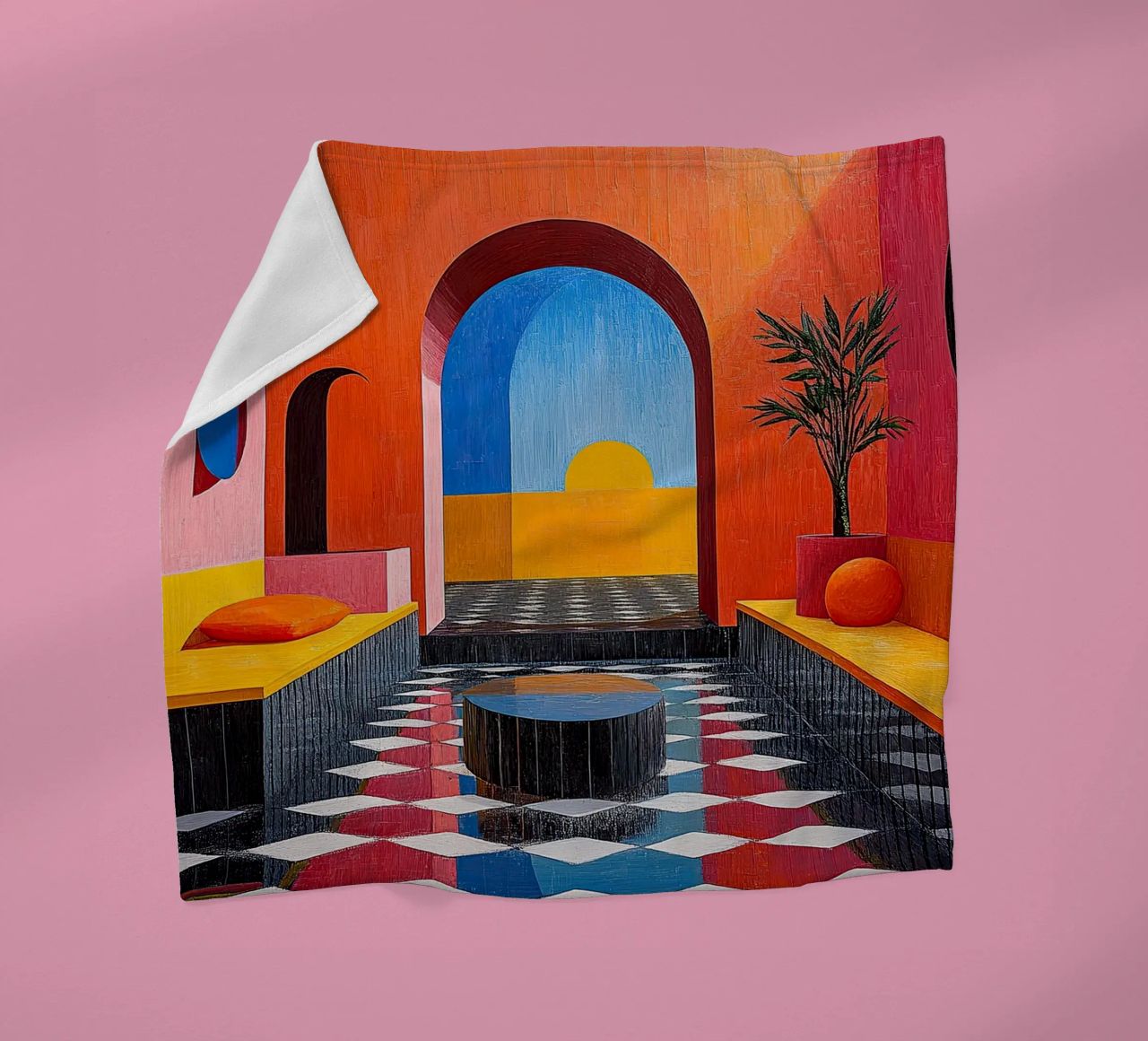 Surréalisme Architecture Design Géométrie plaid polaire de Nikis Art Studio
