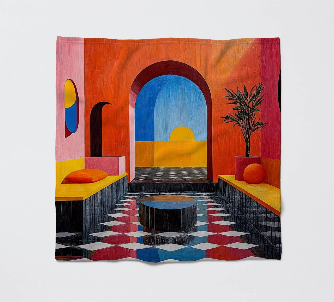 Surréalisme Architecture Design Géométrie plaid polaire de Nikis Art Studio