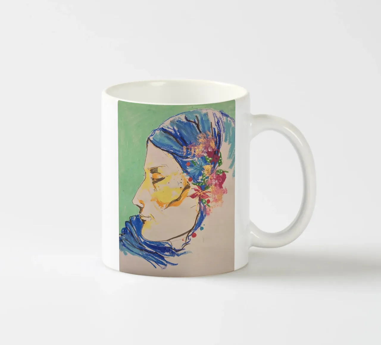 Femme au fleurs Keramik Tasse von Bénédicte Berthod