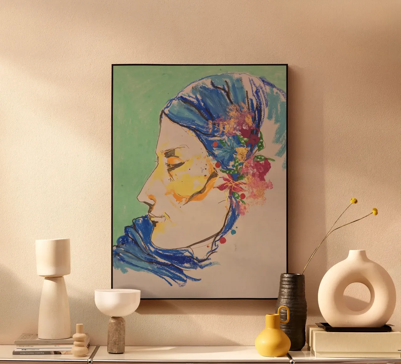 Femme au fleurs alu-dibond by Bénédicte Berthod
