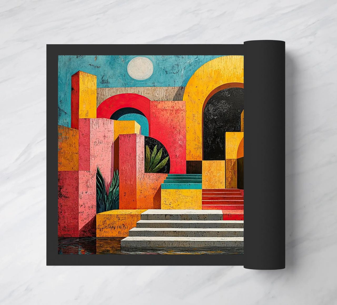 Surrealism Architecture Design Geometry doormat by Nikis Art Studio