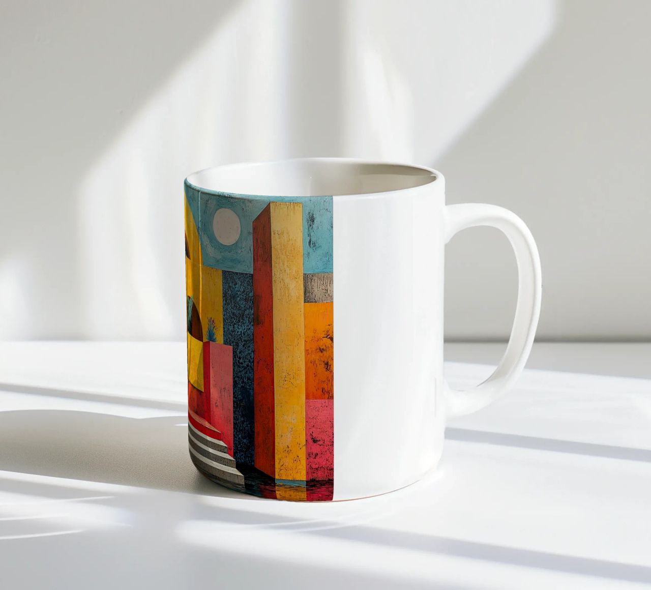Surrealism Architecture Design Geometry ceramic mug by Nikis Art Studio
