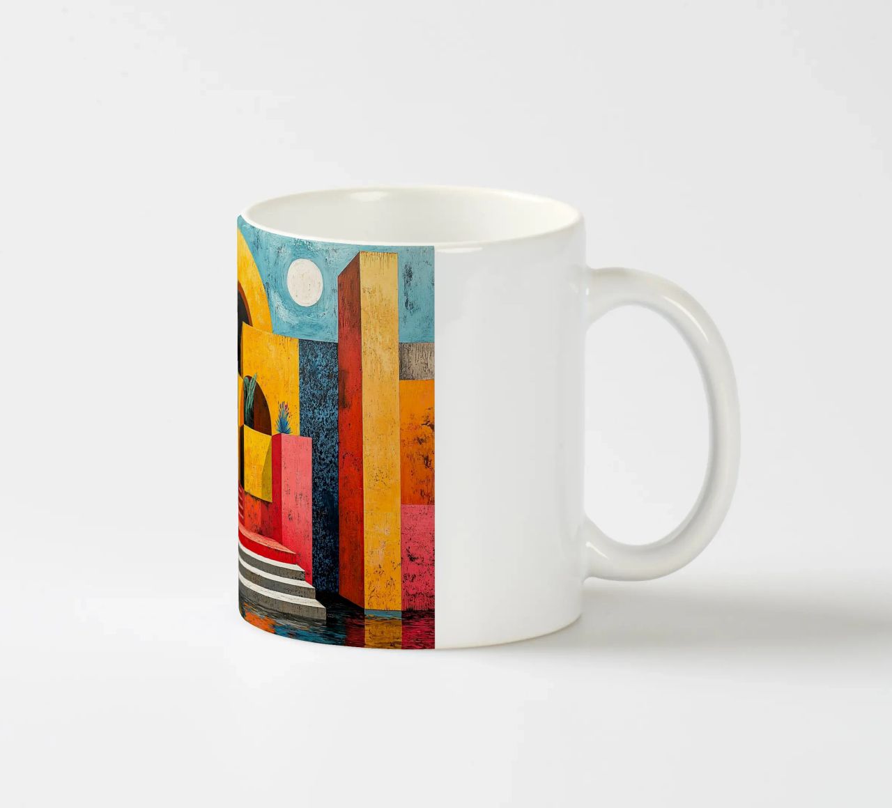 Surrealism Architecture Design Geometry ceramic mug by Nikis Art Studio