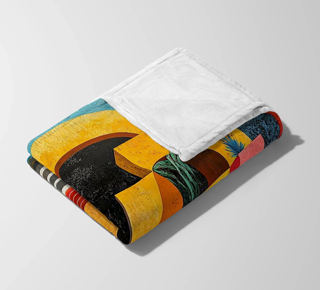 Surrealism Architecture Design Geometry fleece blanket by Nikis Art Studio