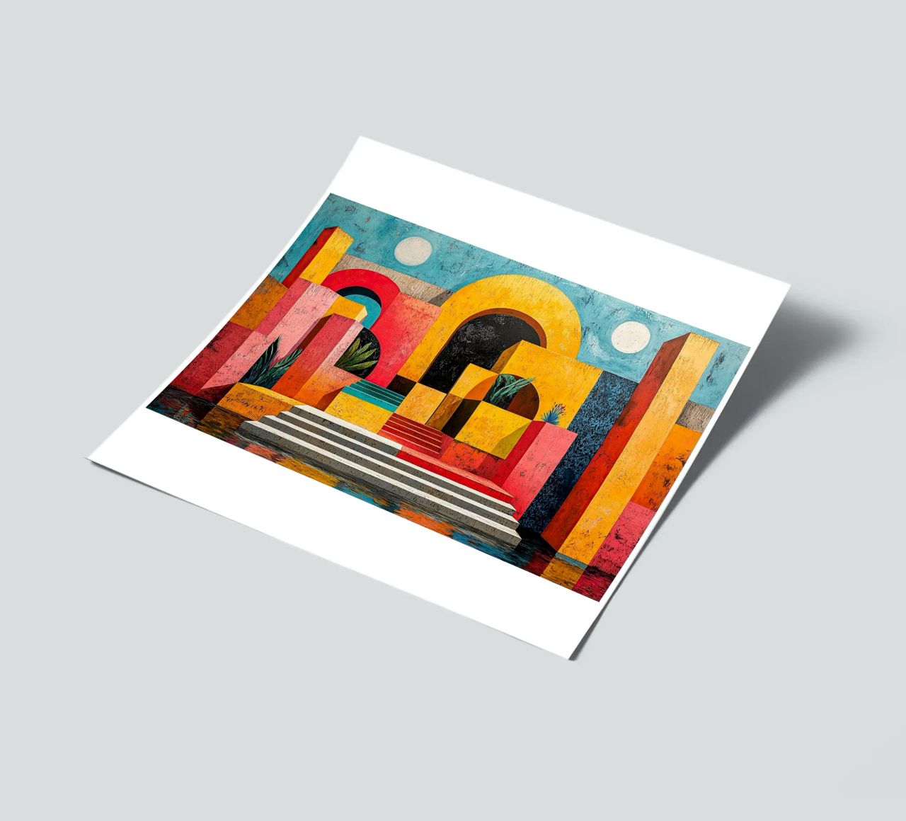 Surrealism Architecture Design Geometry sticker sheet by Nikis Art Studio