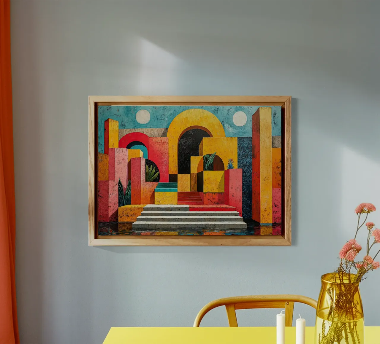Surrealismus Architektur Design Geometrie Alu-Dibond von Nikis Art Studio
