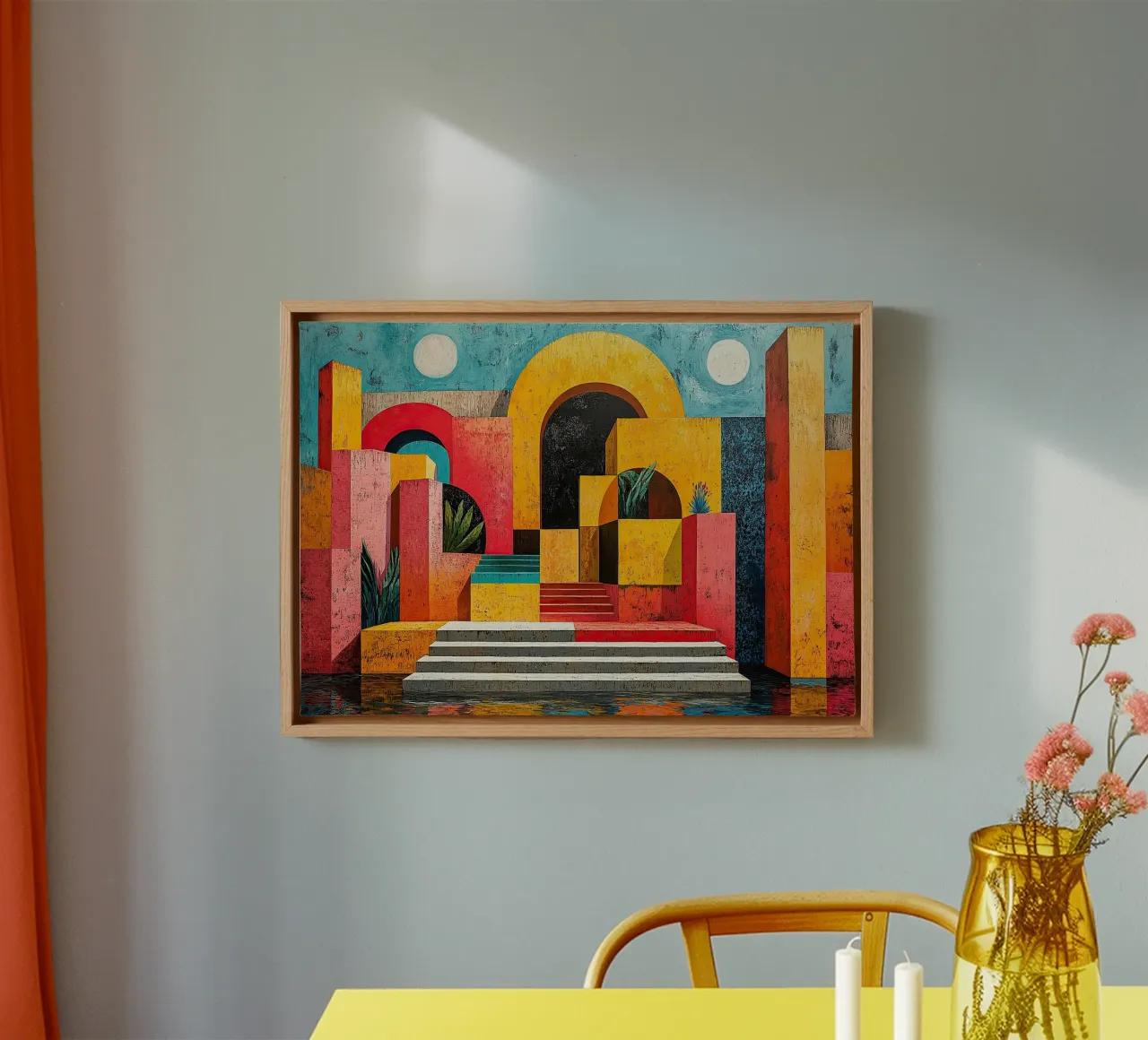 Surrealismus Architektur Design Geometrie Leinwand von Nikis Art Studio