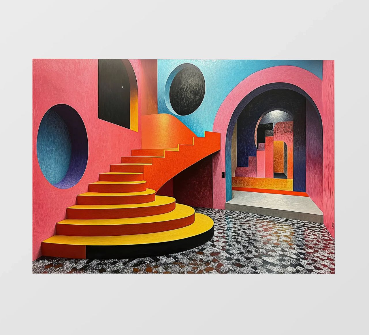 Surrealismo Architettura Design Geometria telo in pvc da Nikis Art Studio