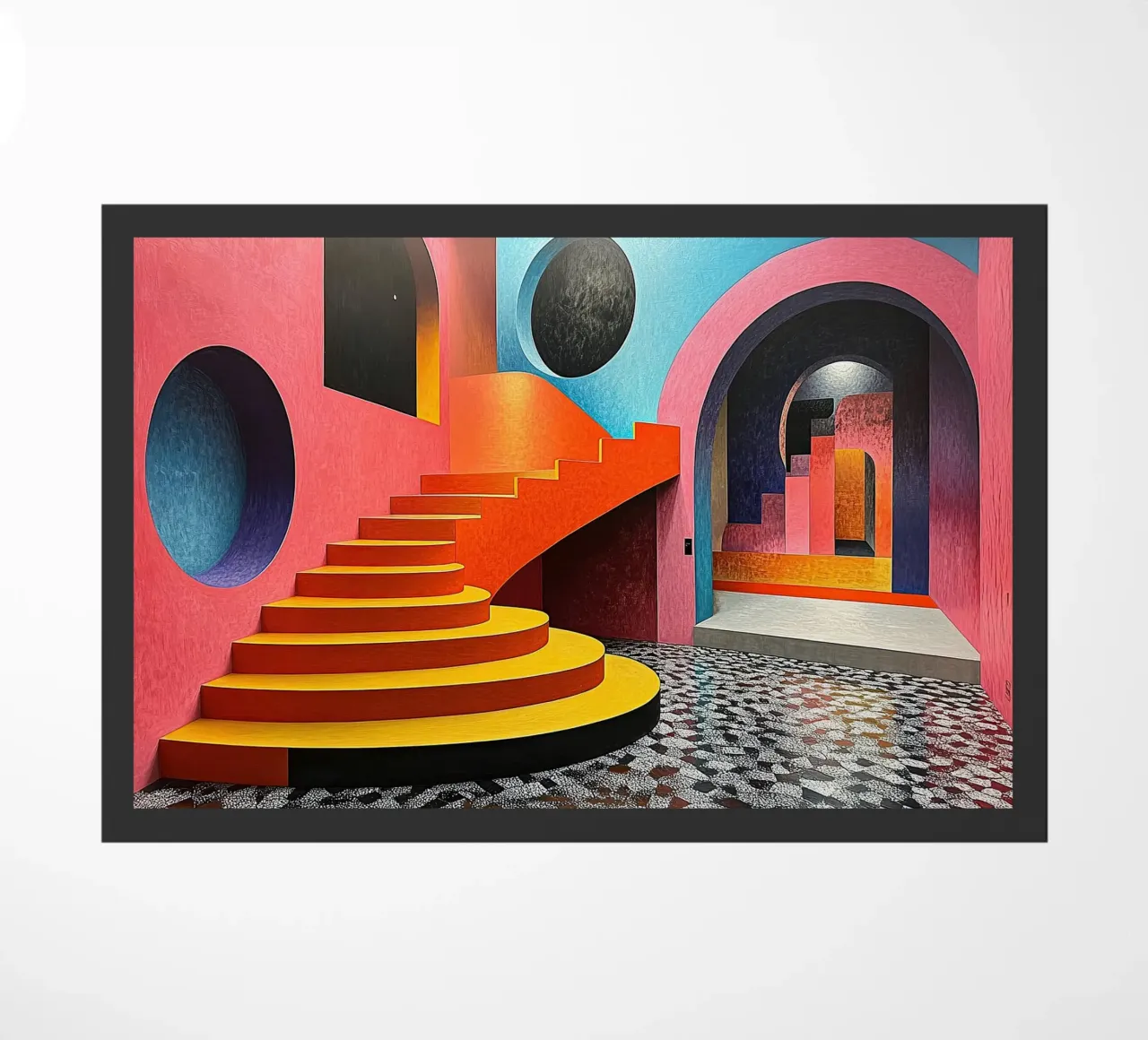 Surrealism Architecture Design Geometry doormat by Nikis Art Studio