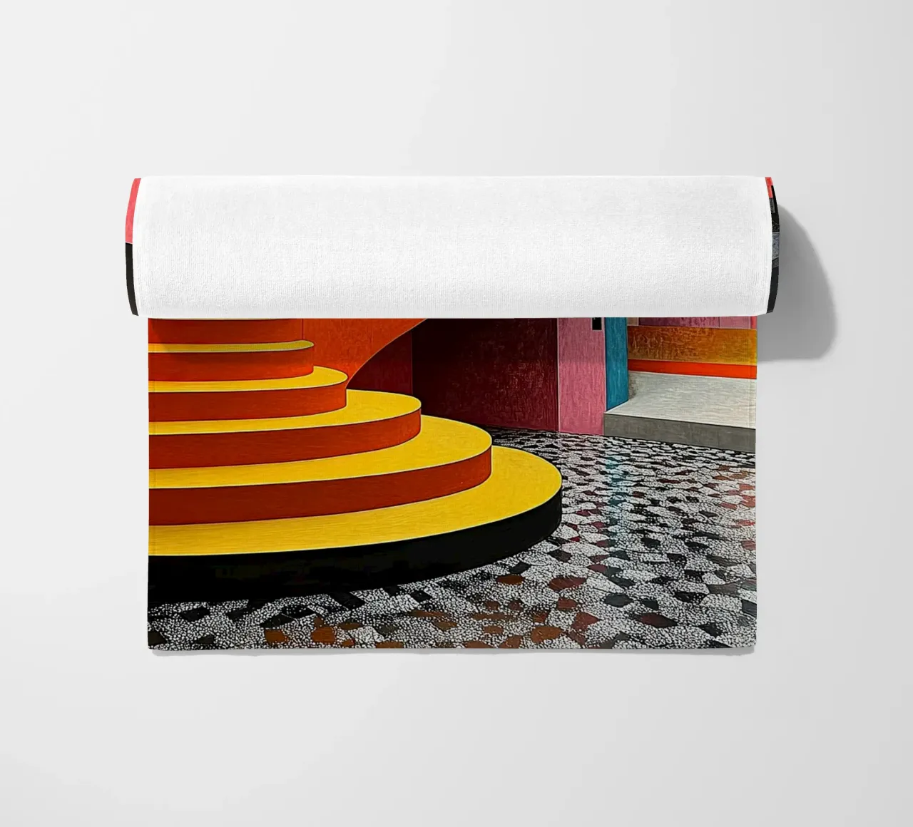 Surrealism Architecture Design Geometry beach towel by Nikis Art Studio