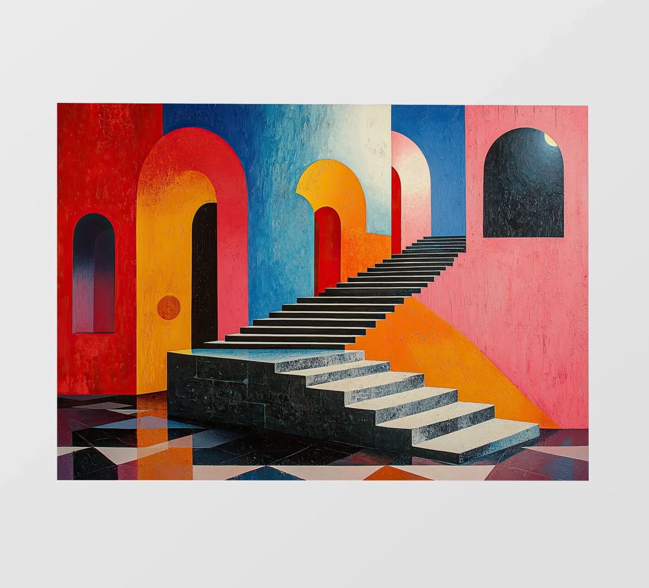 Surrealismo Architettura Design Geometria telo in pvc da Nikis Art Studio