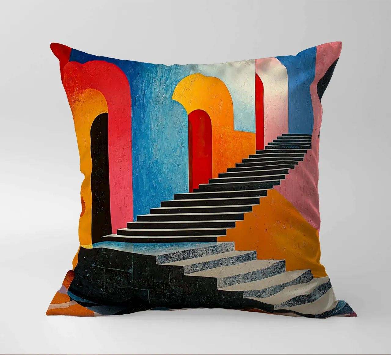 Surrealism Architecture Design Geometry decorative cushion by Nikis Art Studio