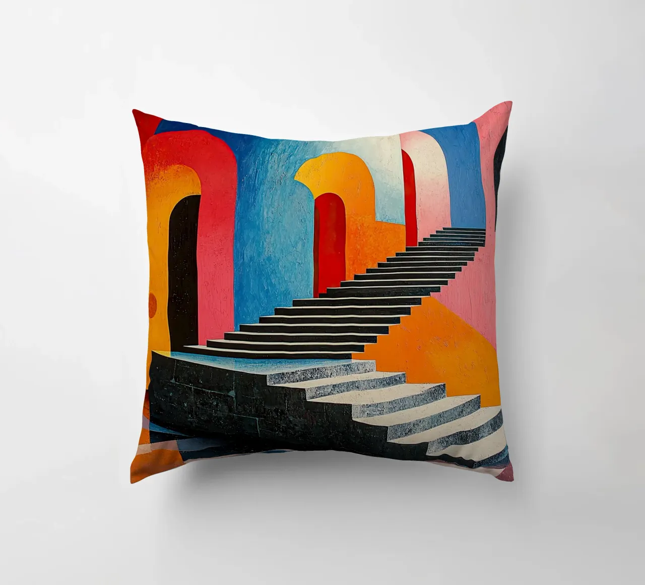 Surrealism Architecture Design Geometry decorative cushion by Nikis Art Studio