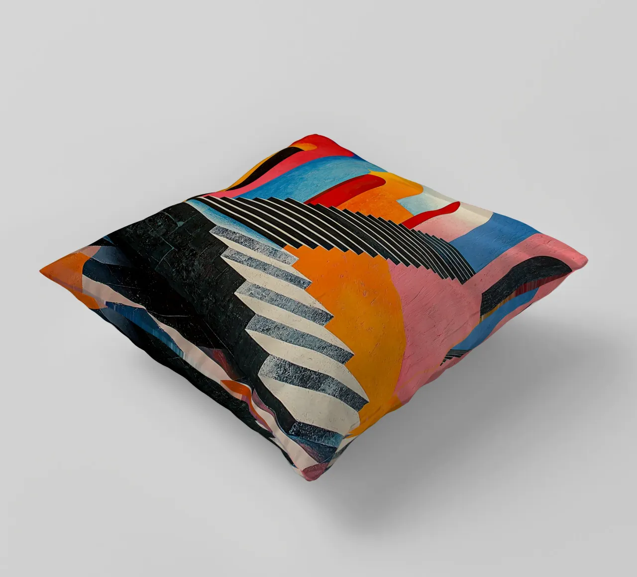 Surrealism Architecture Design Geometry decorative cushion by Nikis Art Studio