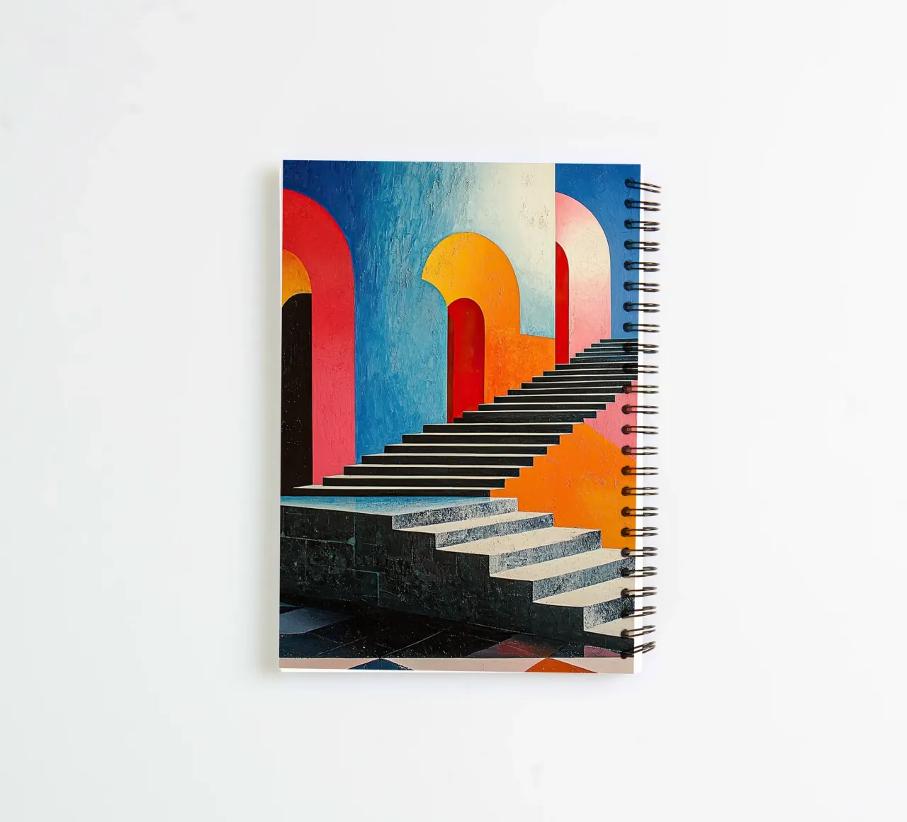 Surrealism Architecture Design Geometry spiral notebook by Nikis Art Studio