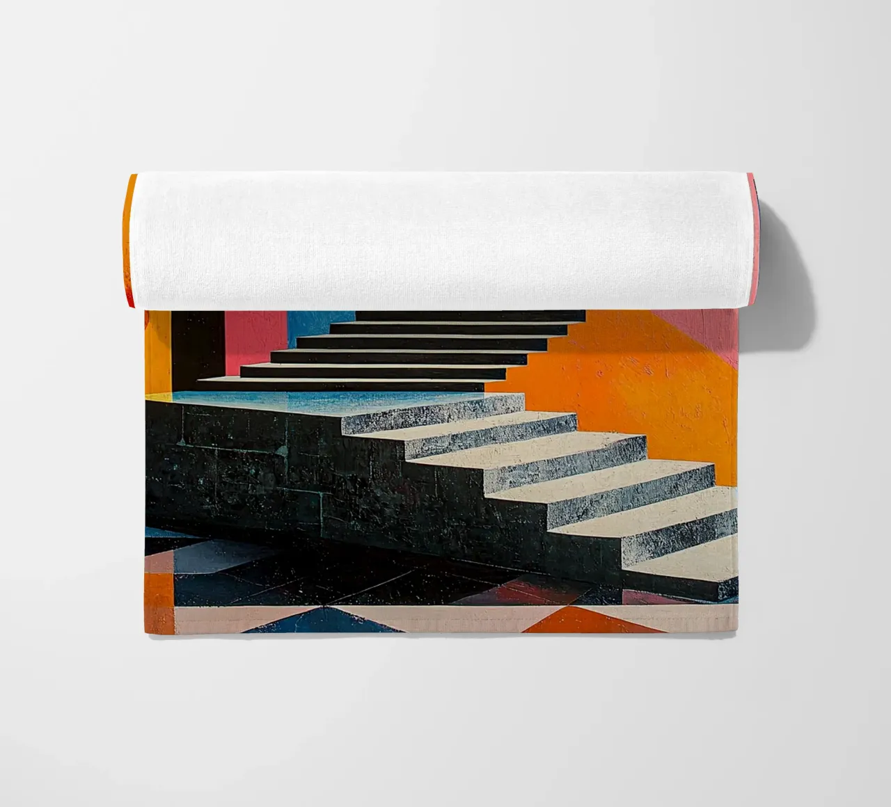 Surrealism Architecture Design Geometry beach towel by Nikis Art Studio