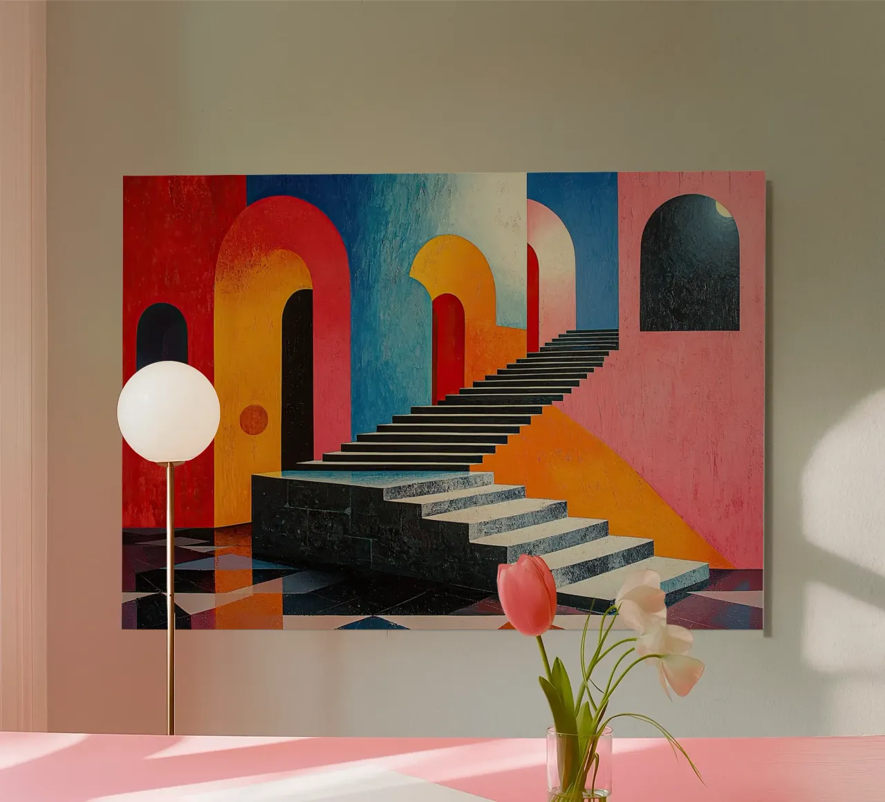 Surrealismo Architettura Design Geometria pannello forex da Nikis Art Studio