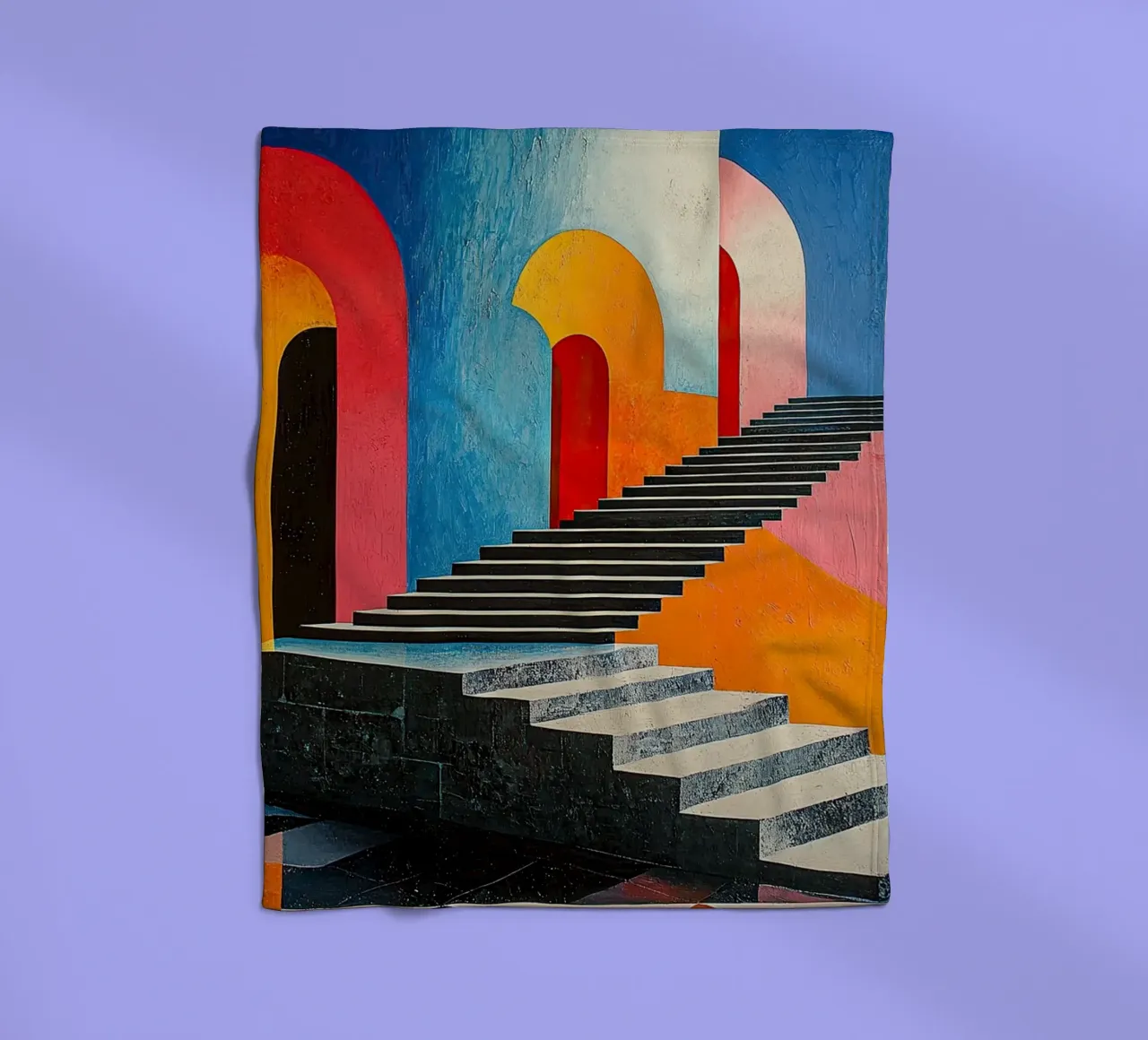 Surrealism Architecture Design Geometry fleece blanket by Nikis Art Studio