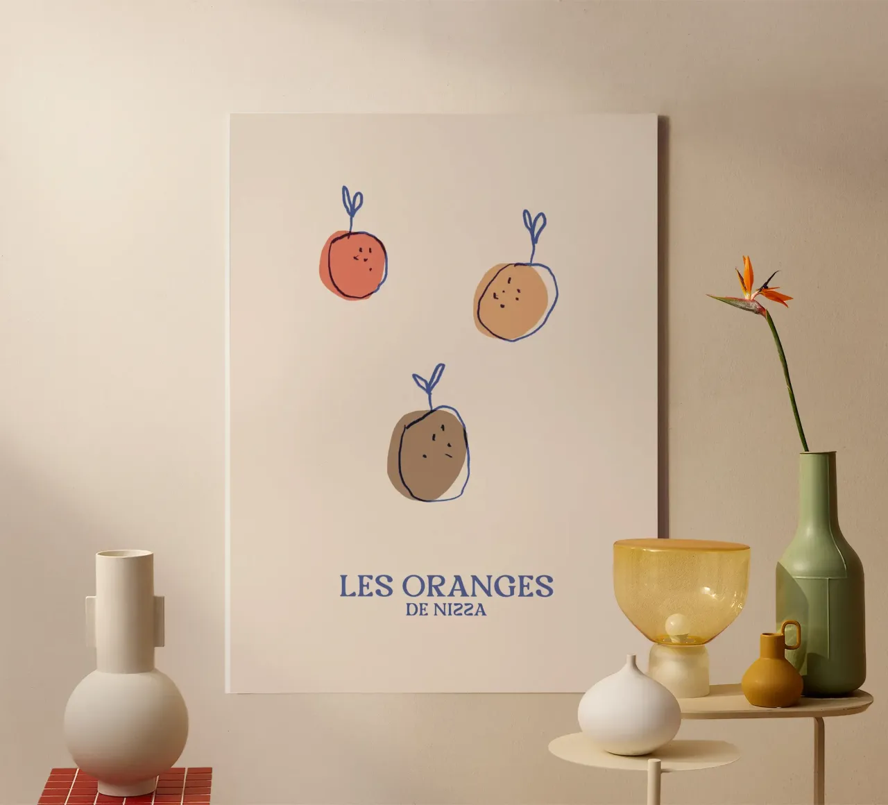 Les Oranges canvas met Baklijst van treechild