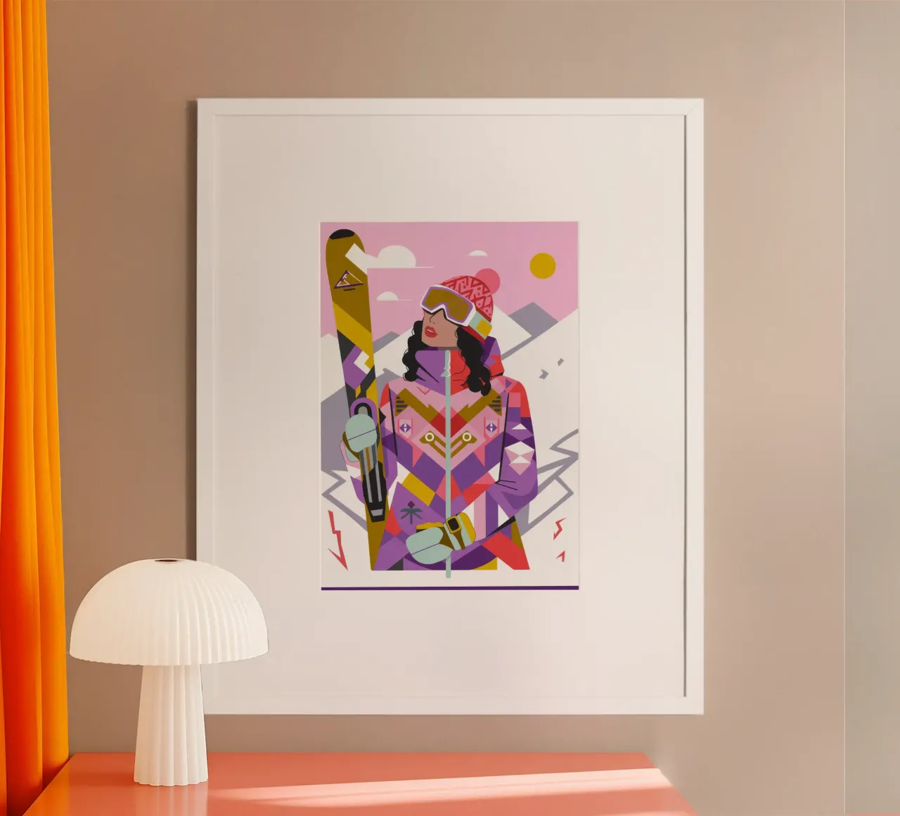 Attrezzatura da sci poster con telaio in legno da Emery Kate