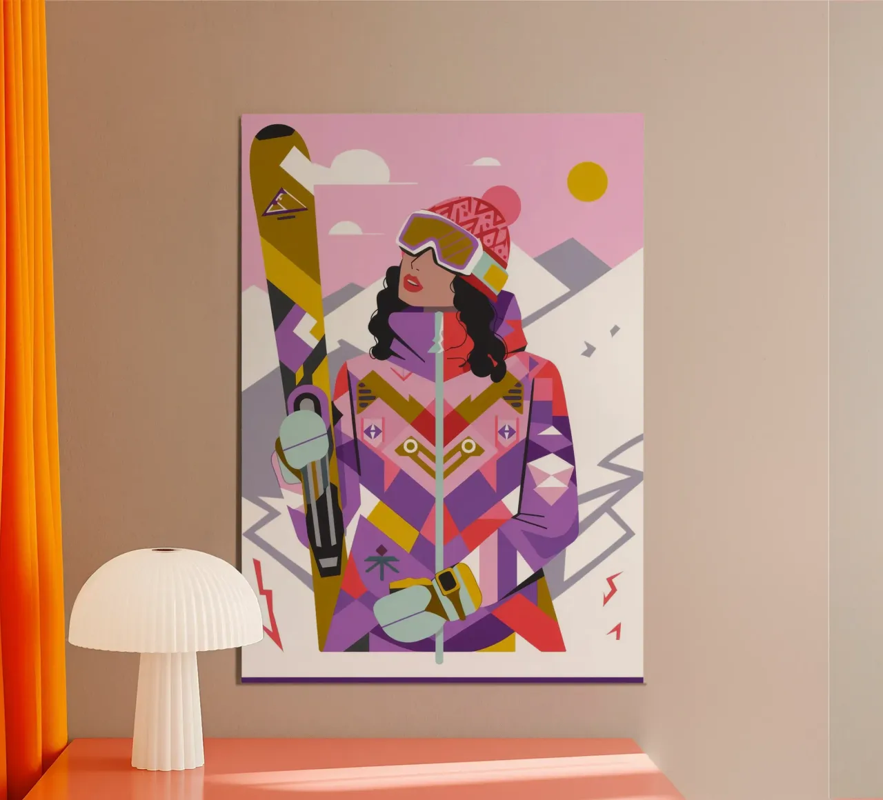 Attrezzatura da sci poster con telaio in legno da Emery Kate