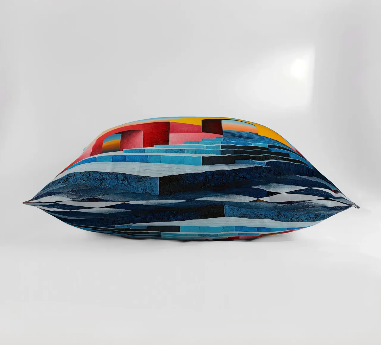 Surrealism Architecture Design Geometry decorative cushion by Nikis Art Studio