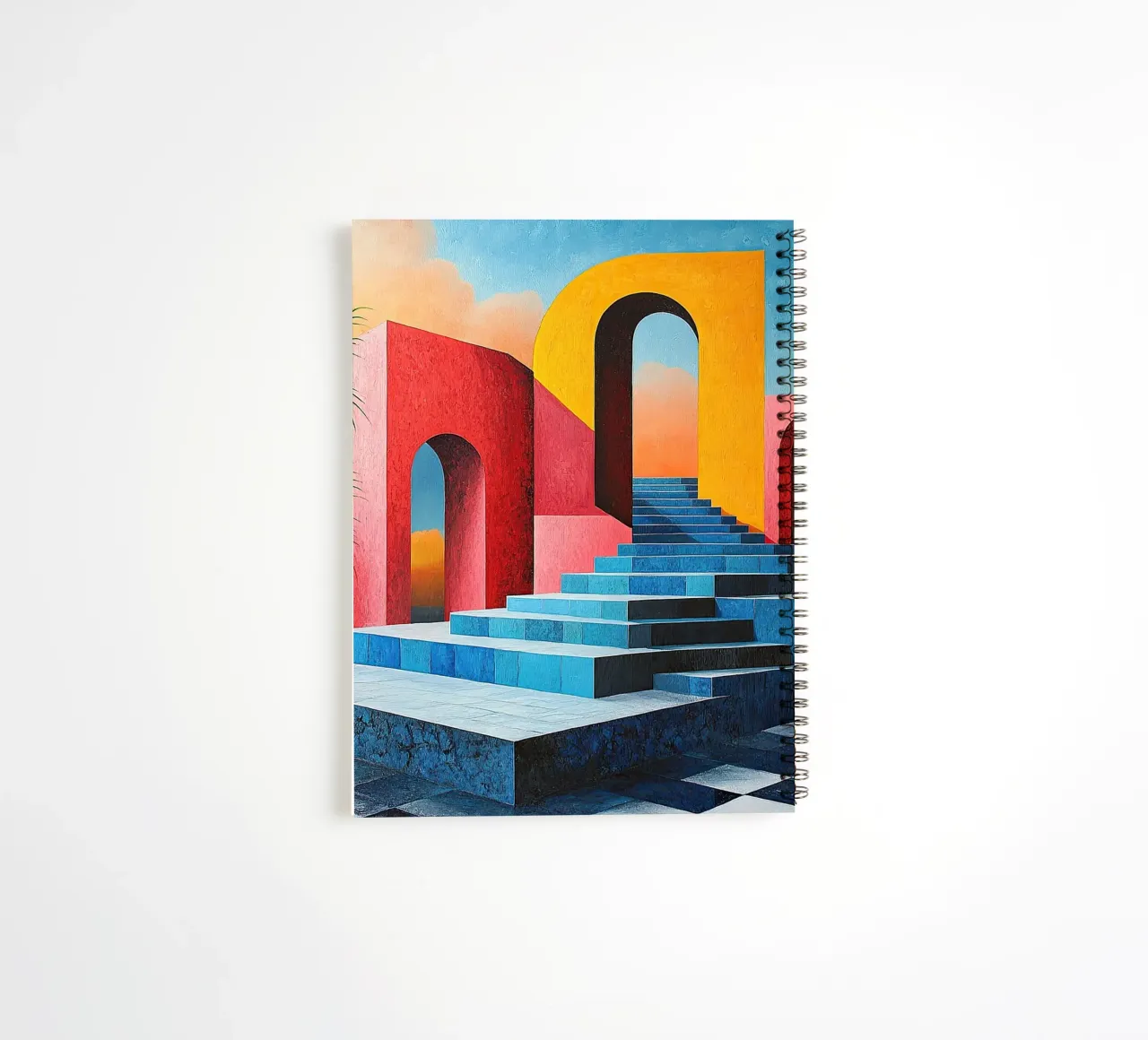 Surrealism Architecture Design Geometry spiral notebook by Nikis Art Studio