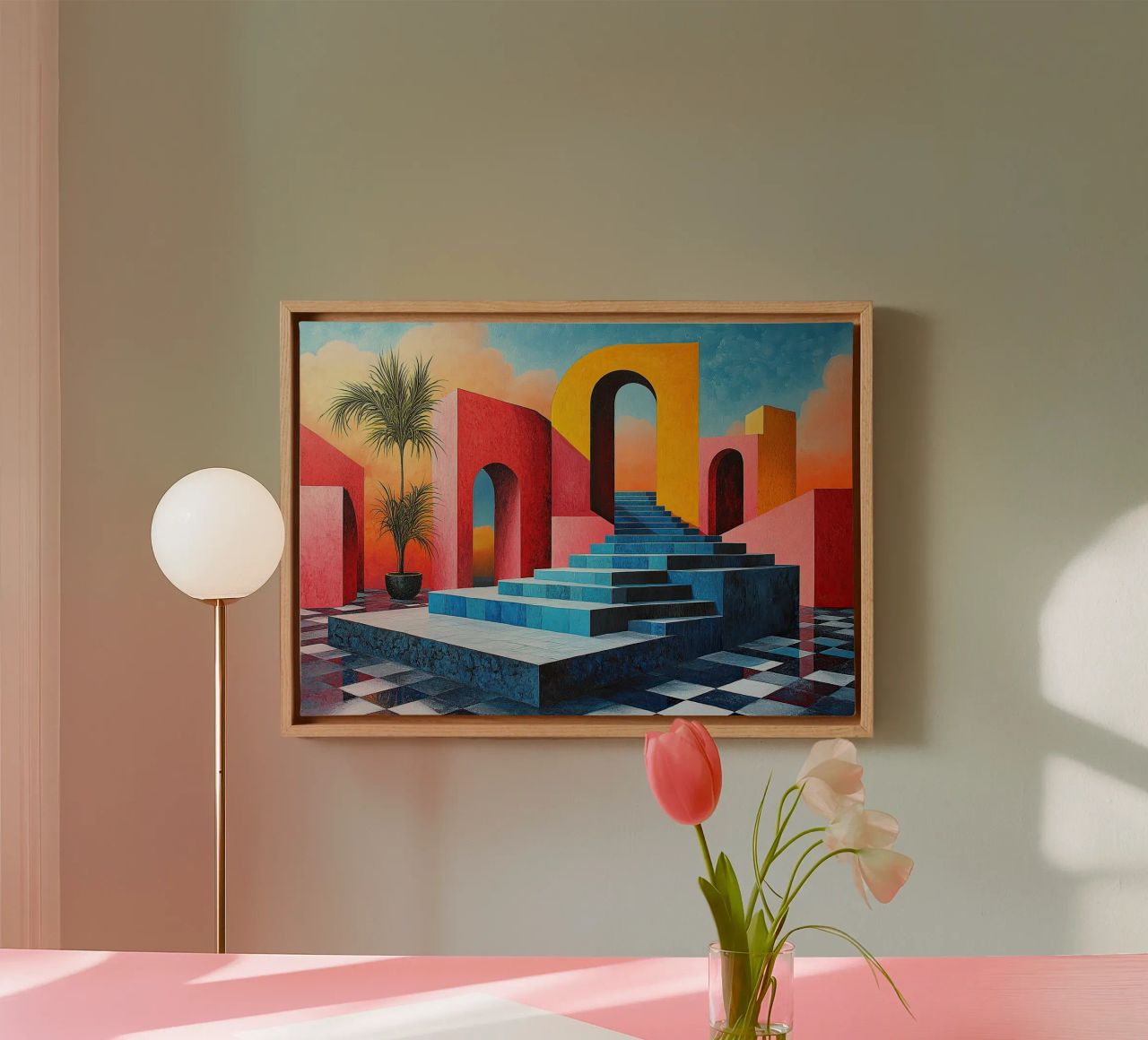 Surrealism Architecture Design Geometry canvas by Nikis Art Studio