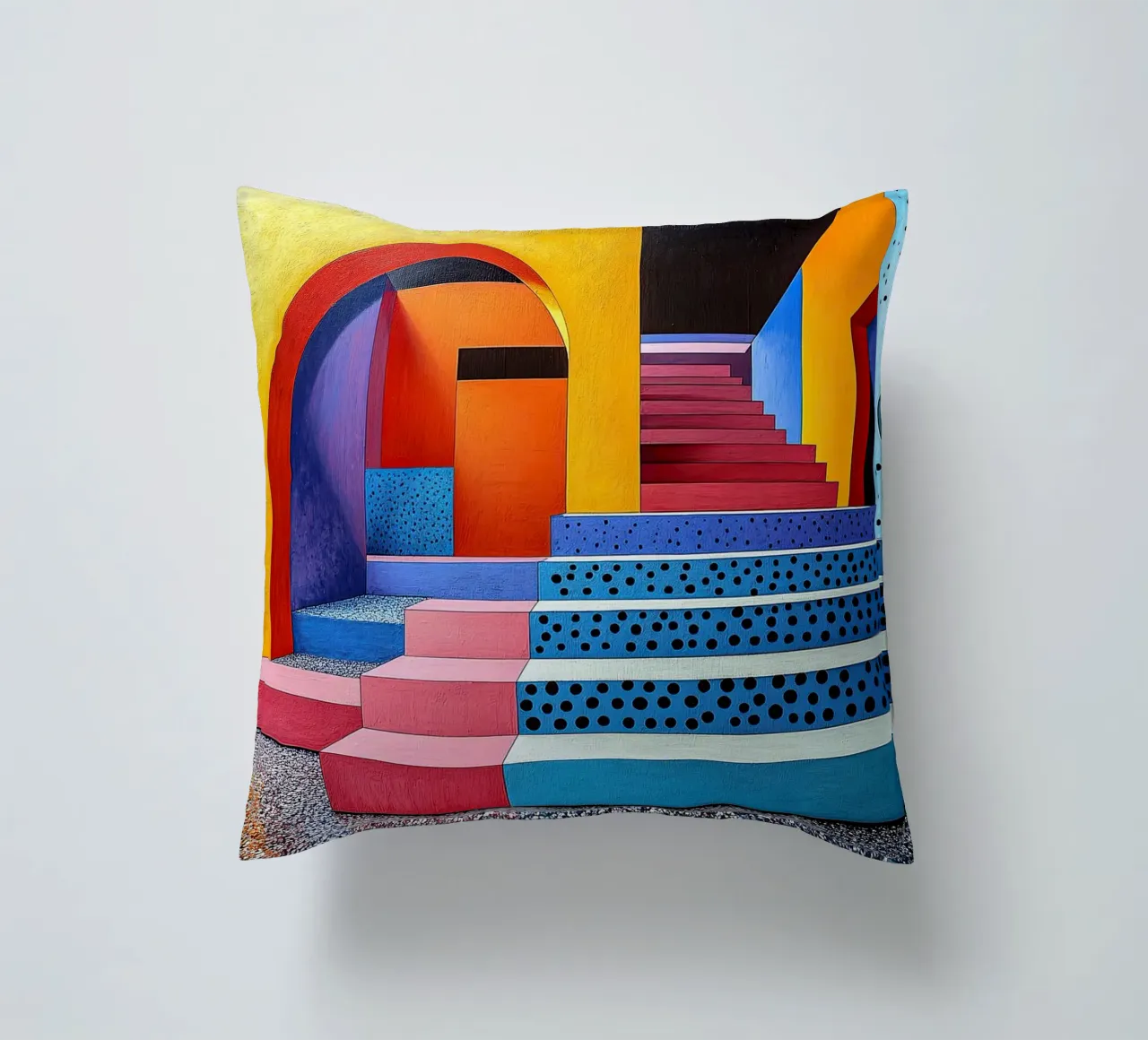 Surrealism Architecture Design Geometry decorative cushion by Nikis Art Studio