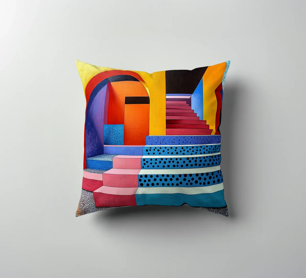 Surrealism Architecture Design Geometry decorative cushion by Nikis Art Studio