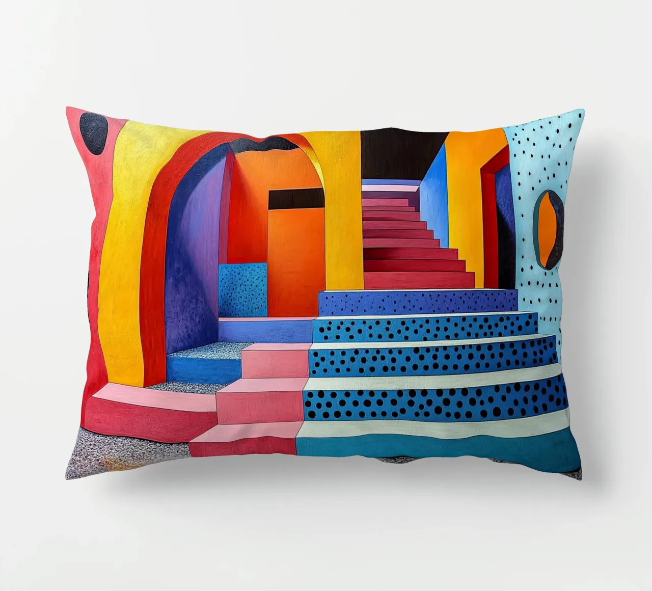 Surrealism Architecture Design Geometry decorative cushion by Nikis Art Studio