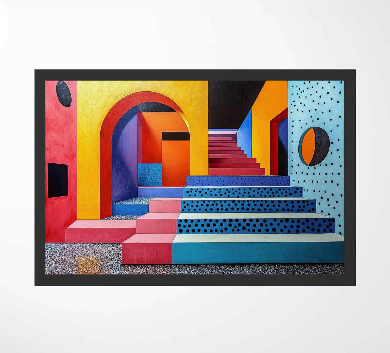Surrealism Architecture Design Geometry doormat by Nikis Art Studio